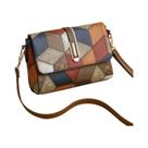 Bolsa Transversal Vintage Feminina Em Couro PU Com Bolso E Alça De Ombro