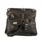 Bolsa Transversal zinco em Couro Legitimo Preta Bolsa Transversal zinco em Couro Legitimo Preta