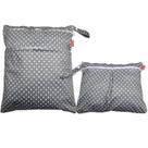Bolsa úmida e seca Damero Grey Dots para fraldas de pano e muito mais
