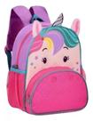 Bolsa Unicórnios Infantil Mochila De Costas Escolar Feminina Cor Lilás