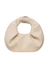 Bolsa Verdusa Ruched PU Leather Hobo Clutch Purse Apricot
