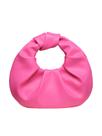Bolsa Verdusa Ruched PU Leather Hobo Clutch Purse rosa choque