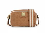 Bolsa Vizzano Estruturada Alça Transversal Camel Branco Off -