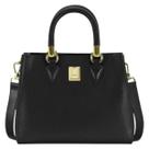 Bolsa Vizzano Napa Calf Preta Feminina Versatil Espaçosa -