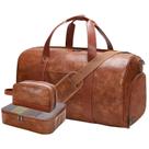 Bolsa Weekender, couro Double Bus para mulheres e homens, com conjunto de 3 peças