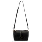 Bolsa WJ 46262 transversal recortes lateral com detalhe em pesponto na frente e logo couro com metal