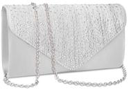 Bolsas clutch BBJinronjy, bolsa de noite, strass, prata, cetim