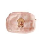 Bolsas coreia bonito bordado urso bolsa de cosméticos de pelúcia cartoon portátil bolsa de armazenamento de grande capacidade estudante