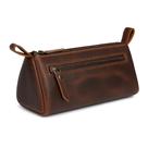Bolsas de cosméticos TheAntiq Brown Leather para mulheres e viagens