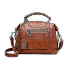 Bolsas de couro de cera de óleo bolsa de senhora para viajar marrom