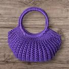 Bolsas de Crochê com fio náutico com fecho de botão, cor Roxo