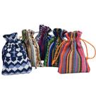 Bolsas de joias de algodão com listras étnicas, pacote com 50, 9,5 x 13,5 cm Bolsas de joias de algodão com listras étnicas, pacote com 50, 9,5 x 13,5 cm