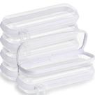 Bolsas de lápis Sanwuta Bolsa de maquiagem com zíper de plástico rígido x6