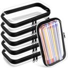 Bolsas de lápis Sanwuta Bolsa de maquiagem com zíper de plástico rígido x6