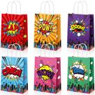 Bolsas de lembrancinhas de festa Pajean Hero Comic Kraft Paper 18 unidades