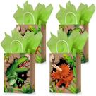 Bolsas de lembrancinhas Fuutreo Dinosaur com alça e lenço de papel, 24 unidades