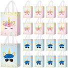 Bolsas de lembrancinhas Locmeo Unicorn reutilizáveis não tecidas x24