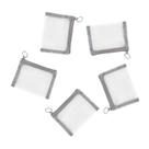 Bolsas de malha com mini zíper 13 x 10 cm cinza (5 peças)