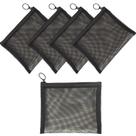 Bolsas de malha com zíper tamanho L/A5, 5 peças, pretas (23,5 x 18 cm)
