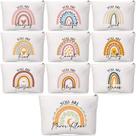 Bolsas de maquiagem Coume Rainbow Canvas, 10 unidades com zíper para citações