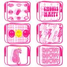 Bolsas de maquiagem Cunno Preppy Boho Smile Face Flamingo 6 unidades Bolsas de maquiagem Cunno Preppy Boho Smile Face Flamingo 6 unidades