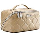 Bolsas de maquiagem de viagem para mulheres Bolsa de cosméticos: conjunto de 3 bolsas de maquiagem fofas Organizador de maquiagem de material vegano Bolsa de higiene grande impermeável com compartimentos Itens essenciais de viagem (cáqui)