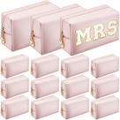 Bolsas de maquiagem Kigeli, bolsas de cosméticos de couro PU, 15 unidades de ouro rosa