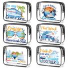Bolsas de maquiagem transparentes Falueqg Cruise 6 peças Cruise Ship Essentials 2025, kit de sobrevivência indispensável para cruzeiros, bolsa de cosméticos impermeável de PVC, bolsas de higiene pessoal para viagens de férias, presentes de cruzeiro para mulheres e meninas
