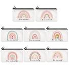 Bolsas de maquiagem Yahenda Rainbow Canvas 16 unidades para mulheres