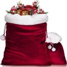 Bolsas de Papai Noel de veludo de Natal Shappy 2 peças Borgonha