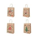 Bolsas De Papel Kraft Para Natal 4PCS 2023, Sacolas De Presentes De Natal, Decoração De Feliz Natal