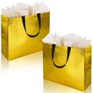 Bolsas de presente grandes reutilizáveis douradas BLEWINDZ, 18 peças, 33x13x28cm