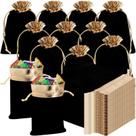 Bolsas de Terciopelo con Cordón Lyellfe 15x13 cm Paquete de 50 con Borde Dorado