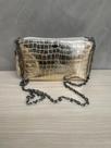 Bolsas Feminina Croco Metalizada Alça Transversal Bolsa Balada Festa material sintético Corrente