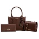 Bolsas Femininas Kit 3 Peças Bolsa Media de Mão Baú e Carteira Bolsas Femininas Kit 3 Peças Bolsa Media de Mão Baú e Carteira