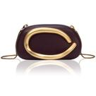 Bolsas noturnas femininas de couro PU, chocolates, bolsa clutch, fácil de combinar com corrente, tiracolo, decoração de metal, bolsa de ombro