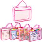 Bolsas organizadoras de armazenamento de brinquedos VERONLY, conjunto de blocos com zíper, rosa