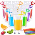 Bolsas para bebidas Nuenen, pacote 600 com canudos para adultos, 450 ml