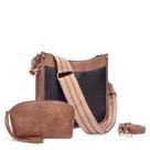 Bolsas tiracolo CLUCI Vegen Leather Femininas com 2 alças de guitarra