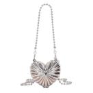 Bolsinha Feminina Clutch Mini Coração Metalizada Com Alça
