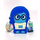 Bolsinha Infantil Divertidamente Silicone Transversal Porta Moeda Personagem Tristeza