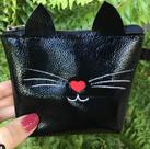 Bolsinha para moedas de mini couro de gatinho feminino Bolsinha para moedas de mini couro de gatinho feminino