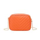 Bolso bandolera pequeño de cuero PU naranja a la moda