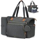 Bolso Pañalera Tonyeee, Pañalera Grande Impermeable para Bebé, Bolsa de Hospital para Parto con Porta Chupete, Cambiador y Correa de Hombro, Gris Oscuro