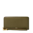 Bolso tipo clutch Fossil Logan con cierre alrededor, color oliva