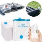 Bomba Branca Com Lanterna e Sacos a Vácuo 60x80cm Organizador de Mochila Bolsa Roupas