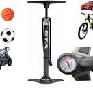Bomba De Ar Manual Com Monometro Pneus Bike Moto 200psi Adaptador Válvula De Aço