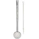 Bomba de Chimarrão 19cm Inox Bojo 800 Furos Removível Cano Trabalhado Tererê
