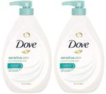 Bomba de lavagem corporal Dove Sensitive Skin de 1 litro, pacote com 2