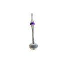 Bomba Grande Inox Pedra Redonda Roxo com Listras Brancas